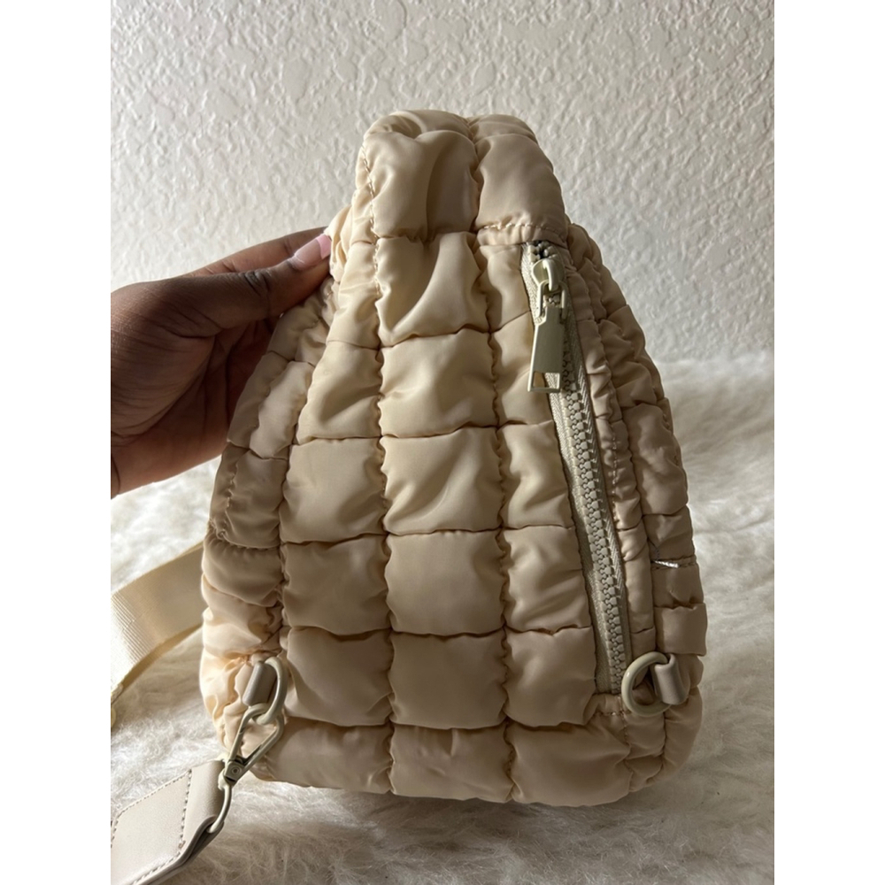 NWT Urban Expressions Bristol Quilted Cream Sling Bag